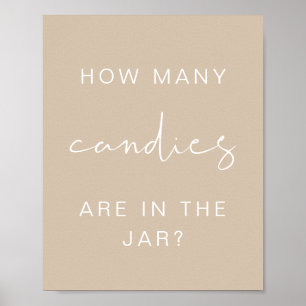 INDIE Boho How Many Candies Baby Shower Game  Poster