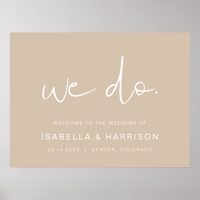 INDIE Boho Minimalist Beige We Do Welcome Poster (Front)