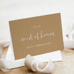 INDIE Boho To My Maid of Honour Wedding Day Card<br><div class="desc">This to my maid of honour card features an edgy handwritten font and modern minimalist design with a boho earth toned beige and white colour combination. Use this template to edit the fonts, font colour, and background colour to match your event needs. This card is perfect for your boho or,...</div>