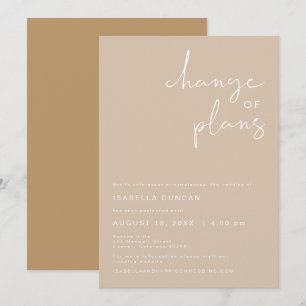 INDIE Boho Wedding Change of Plans Invitation