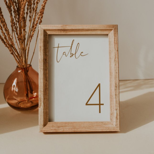 INDIE Burnt Orange Boho Minimalist Table Number (Creator Uploaded)