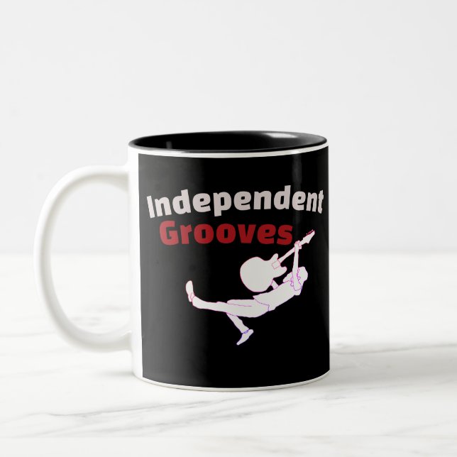Indie Independent Grooves Two-Tone Coffee Mug (Left)