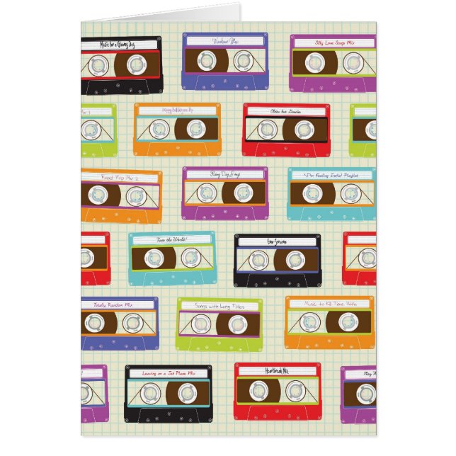 Indie Mixtapes Retro 80s Cassette Tape Pattern (Front)