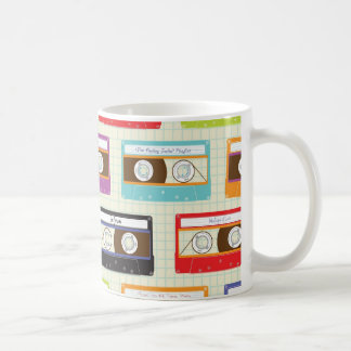 Indie Mixtapes Retro 80s Cassette Tape Pattern Coffee Mug