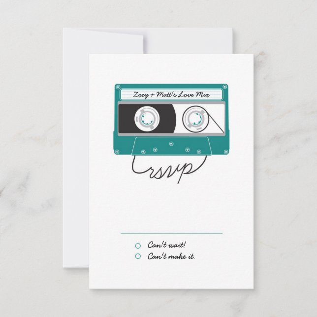 Indie Mixtapes (Teal / Silver) RSVP Card (Front)