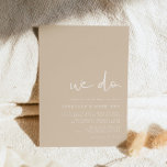 INDIE Modern Bohemian Earth Tone Beige Wedding Invitation<br><div class="desc">This wedding invitation features an edgy handwritten font and modern minimalist design with bohemian beige taupe colouring. Easily change the colours and edit *most* wording to meet the needs of your occasion. This invite is perfect for your contemporary,  industrial,  or bohemian wedding celebration.</div>