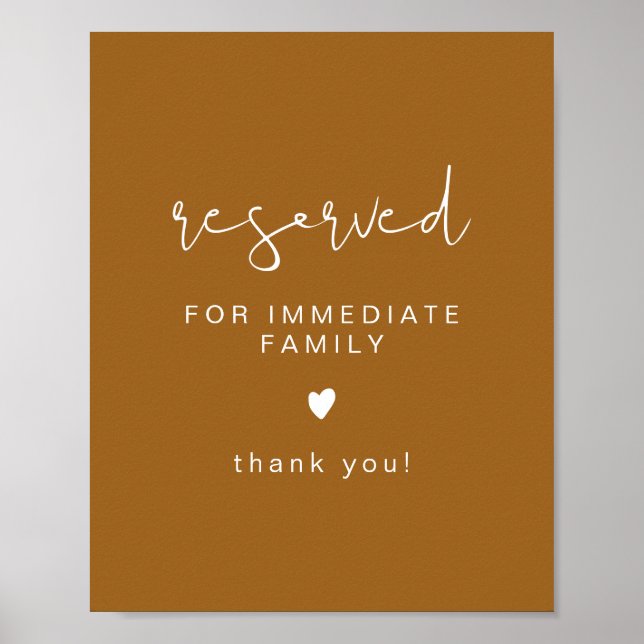INDIE Modern Boho Wedding Reserved Seating Sign (Front)