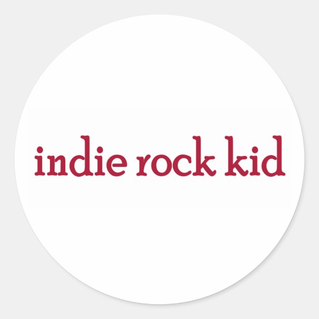 Indie Rock Kid Classic Round Sticker (Front)