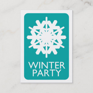 indie winter party business card