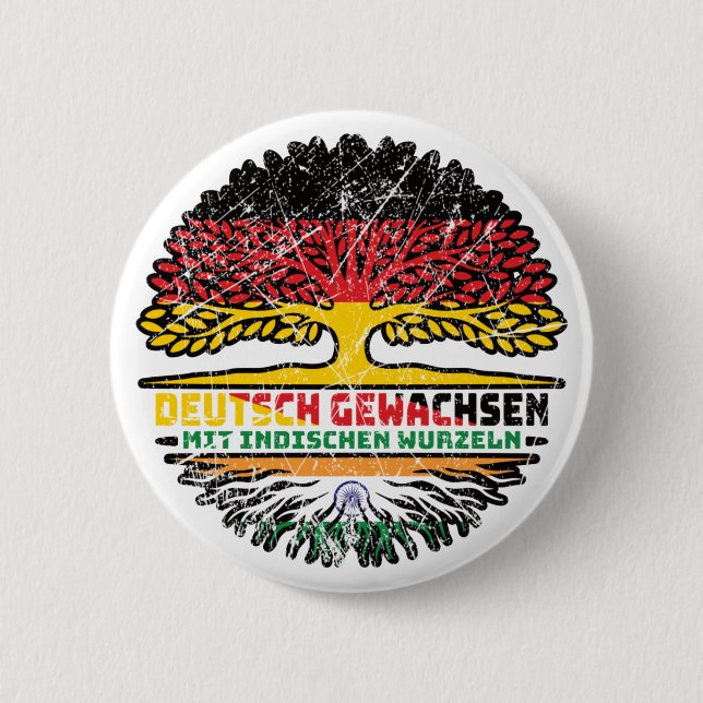 Indien Indisch Deutsch Deutschland Baum Wurzel 6 Cm Round Badge (Front)
