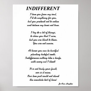 INDIFFERENT poemPrint, Value Poster Paper (Matte)