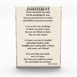 INDIFFERENT poemPrint, Value Poster Paper (Matte) Photo Block