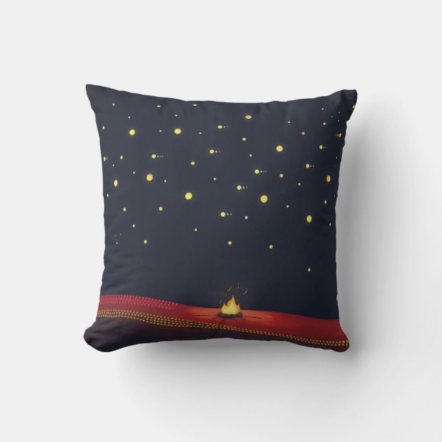 Indigenous Dot Starlit Campfire Constellation Cushion (Front)