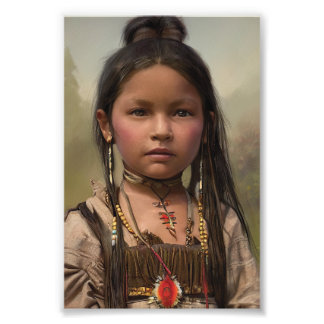 Indigenous Girl Native American Photo Enlargement