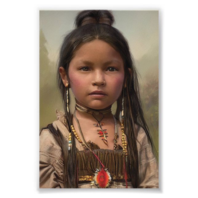 Indigenous Girl Native American Photo Enlargement (Front)