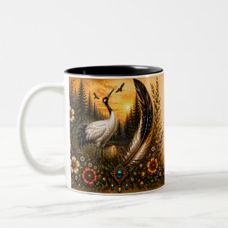 Indigenous Heritage Crane Two-Tone Mug