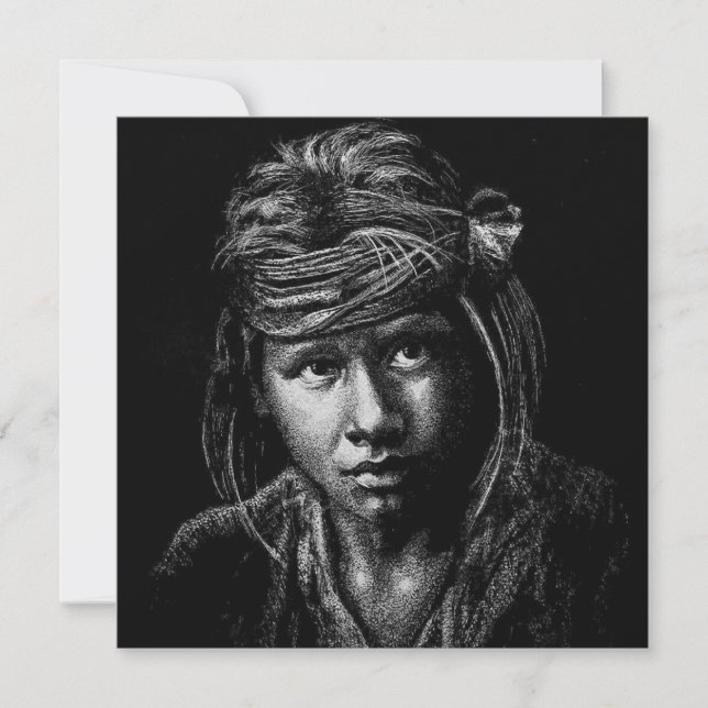 Indigenous Native American Boy Flat Card (Front)