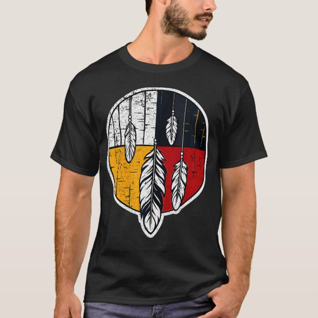 Indigenous Native American Medicine Wheel Spirit S T-Shirt (Front)