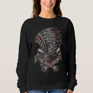 Indigenous Native Pride Headdress Axe Tribe Native Sweatshirt