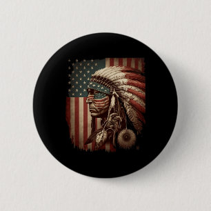 Indigenous People Tribal Cg Native American Indian 6 Cm Round Badge