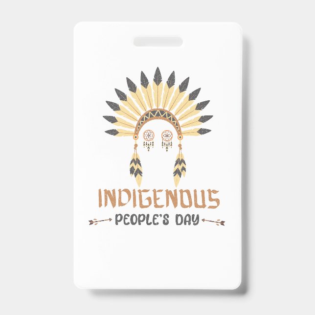 INDIGENOUS PEOPLES DAY, COLUMBUS DAY ID BADGE (Front)