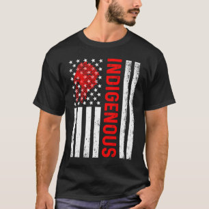 Indigenous Peoples' Day Distressed Headdress USA F T-Shirt