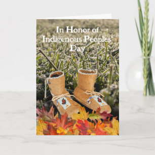 Indigenous Peoples' Day Moccasins Autumn Leaves Card