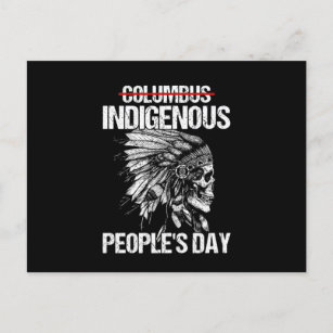 Indigenous People's Day Not Columbus Day Announcement Postcard