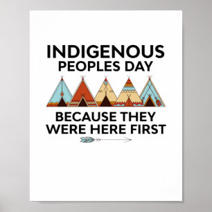 Indigenous Peoples Day They Were Here First Native Poster