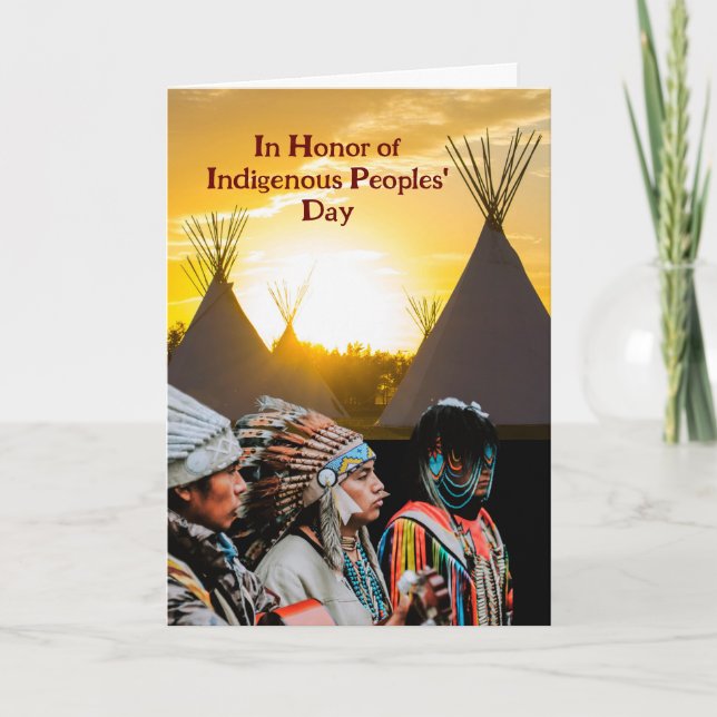 Indigenous Peoples' Day Tipis at Sunset Card (Front)