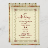 Indigenous Tribal Cream Dark Red & Brown Wedding