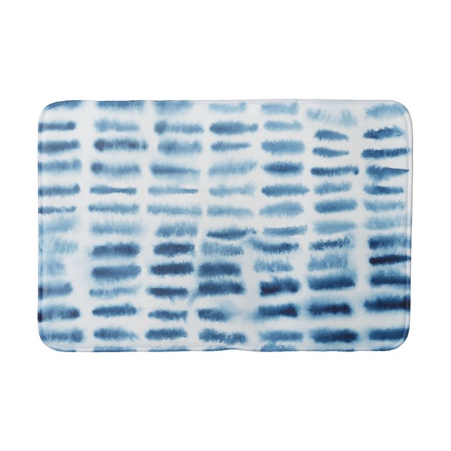 Indigio Watercolor Print Bath Mat (Front)
