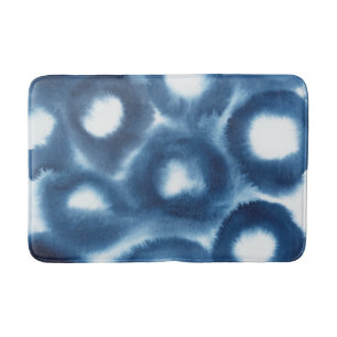 Indigio Watercolor Print Circles Bath Mat