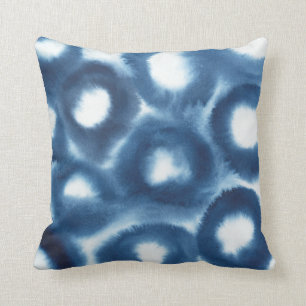 Indigio Watercolor Print Circles Cushion