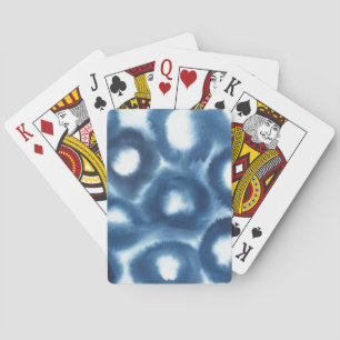 Indigio Watercolor Print Circles Playing Cards