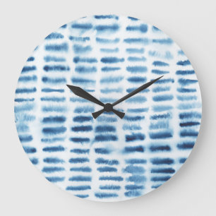 Indigio Watercolor Print Large Clock