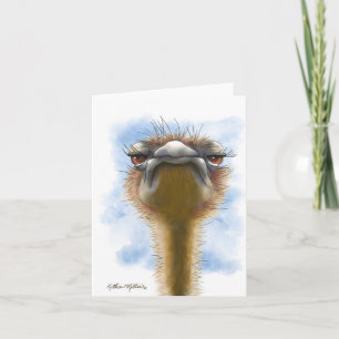 Indignant Ostrich Cartoon Card