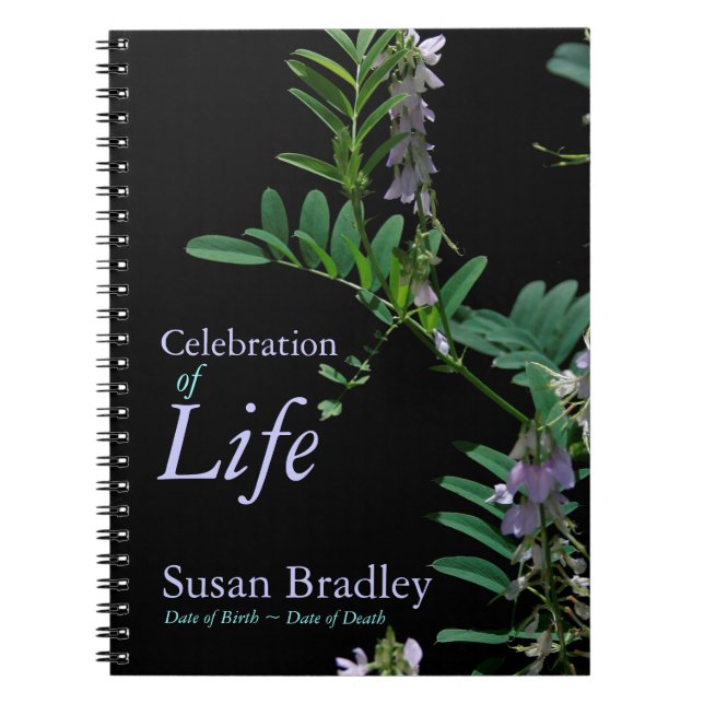 Indigo 2 Floral Photography Funeral Guest Book (Front)