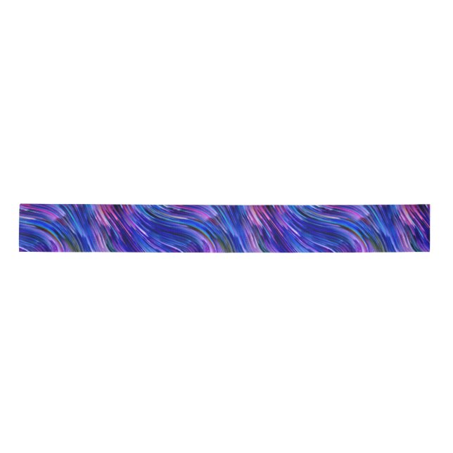 Indigo Alcohol Ink Ribbon Satin Ribbon (Front)