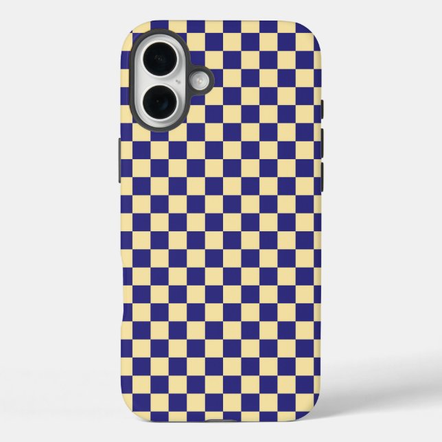 Indigo and butter chequerboard pattern Case-Mate iPhone case (Back)
