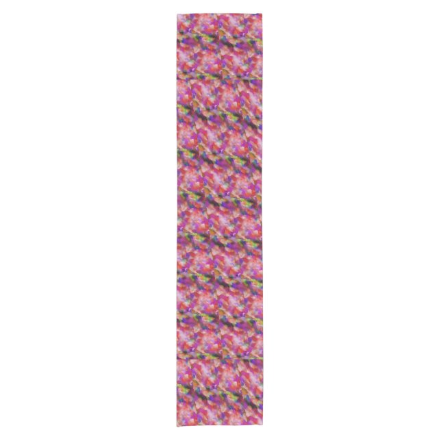 indigo and purple artwork short table runner (Front)
