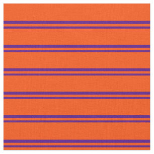 Indigo and Red Stripes/Lines Pattern Fabric