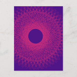 indigo and violet abstract art postcard