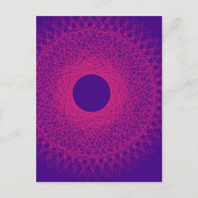 indigo and violet abstract art postcard (Front)
