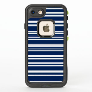 Indigo and White Mixed Stripes