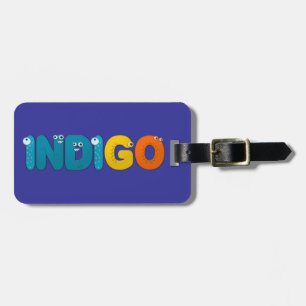 Indigo - animal alphabet luggage tag