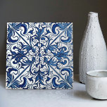 Indigo Azulejo Blue Portuguese Lisbon Decorative C Ceramic Tile<br><div class="desc">Indigo Azulejo Blue Portuguese Lisbon decorative ceramic tiles are a beautiful and unique addition to any home. A high-quality product with a timeless aesthetic. The blue colour of the tiles is inspired by the indigo blue of Lisbon's famous azulejo tiles, adding a touch of history and culture to your space....</div>