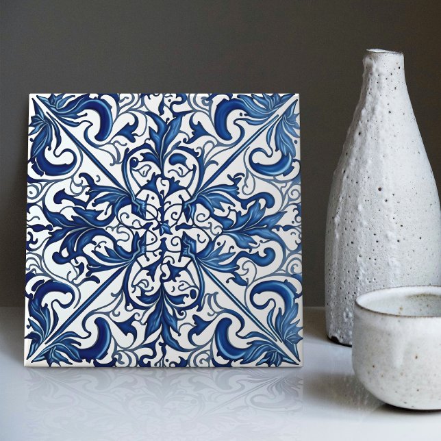 Indigo Azulejo Blue Portuguese Lisbon Decorative C Ceramic Tile (Creator Uploaded)