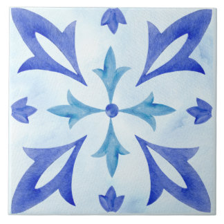 Indigo Azulejo Blue Portuguese Lisbon Decorative  Ceramic Tile