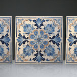 Indigo Azulejo Blue Portuguese Lisbon Decorative Ceramic Tile<br><div class="desc">Indigo Azulejo Blue Portuguese Lisbon decorative ceramic tiles are a beautiful and unique addition to any home. A high-quality product with a timeless aesthetic. The blue colour of the tiles is inspired by the indigo blue of Lisbon's famous azulejo tiles, adding a touch of history and culture to your space....</div>
